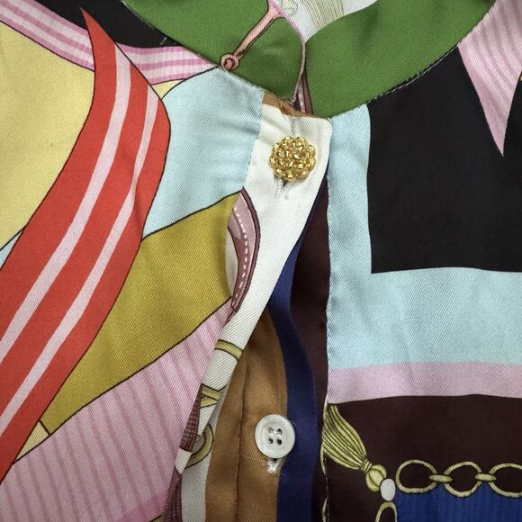 ZARA Dress Multicolored Mini Dress Long Sleeve Silky Satiny Smooth Size Medium - Picture 6 of 10